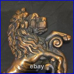 ANTIQUE VICTORIAN HEAVY CAST IRON LION DOORSTOP excellent condition