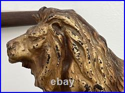 ANTIQUE VINTAGE c. 1930 CREATION Co PAINTED IRON LION DOORSTOP