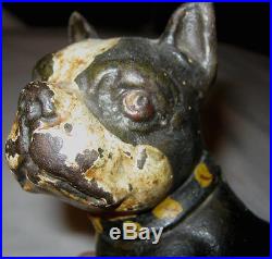 Antique Ww I Cast Iron Skoog Boston Terrier Dog Art Statue Sculpture Doorstop
