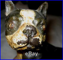 Antique Ww I Cast Iron Skoog Boston Terrier Dog Art Statue Sculpture Doorstop