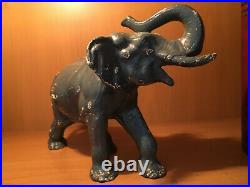 ANTIQUE or VINTAGE 8 POUND HUBLEY CAST IRON CIRCUS ELEPHANT DOORSTOP