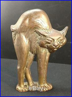 A M Greenblatt Studios Cast Iron Scary Cat Art Statue Antique Doorstop X Rare