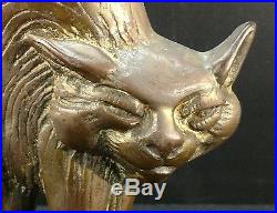 A M Greenblatt Studios Cast Iron Scary Cat Art Statue Antique Doorstop X Rare