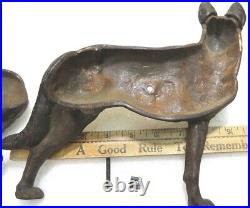 Aantique Hubley Cast Iron Police Guard Dog German Shepard Gun Statue Doorstop