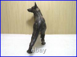 Aantique Hubley Cast Iron Police Guard Dog German Shepard Gun Statue Doorstop