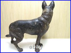 Aantique Hubley Cast Iron Police Guard Dog German Shepard Gun Statue Doorstop Aantique Hubley Cast Iron Police Guard Dog German Shepard Gun Statue Doorstop