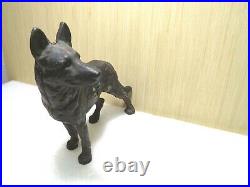 Aantique Hubley Cast Iron Police Guard Dog German Shepard Gun Statue Doorstop