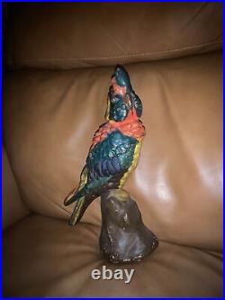 Albany Foundry Cockatoo/parrot Bird Doorstop Bookend Cast Iron 12.25great Paint
