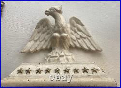 Anitique Eagle cast iron Door Stop cream and gold stars