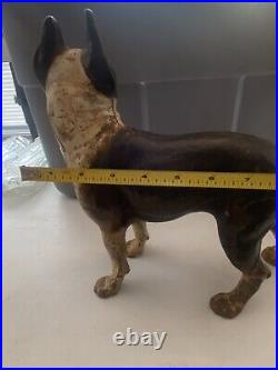 Antique 10 Hubley Large Boston Terrier dog cast iron doorstop