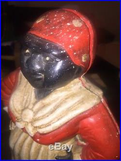 Antique 11 Tall Aunt Jemima MANNY Cast Iron Coin Bank Door Stop