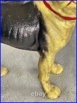 Antique 1916 Hubley Cast Iron Boston Terrier Door Stop Bank Facing Right 10