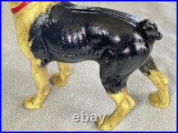 Antique 1916 Hubley Cast Iron Boston Terrier Door Stop Bank Facing Right 10