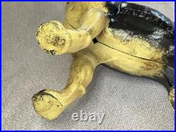 Antique 1916 Hubley Cast Iron Boston Terrier Door Stop Bank Facing Right 10