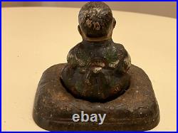 Antique 1920's Hubley Japanese Takeo Boy on Cushion Cast Iron Doorstop #61 Antique 1920's Hubley Japanese Takeo Boy on Cushion Cast Iron Doorstop #61