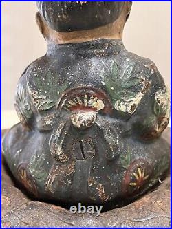 Antique 1920's Hubley Japanese Takeo Boy on Cushion Cast Iron Doorstop #61 Antique 1920's Hubley Japanese Takeo Boy on Cushion Cast Iron Doorstop #61