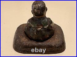 Antique 1920's Hubley Japanese Takeo Boy on Cushion Cast Iron Doorstop #61 Antique 1920's Hubley Japanese Takeo Boy on Cushion Cast Iron Doorstop #61