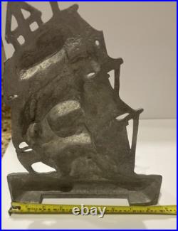 Antique 1924 AM Greenblatt Studios Cast Iron THE CONSTITUTION Ship Door Stop