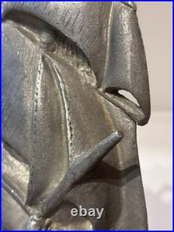 Antique 1924 AM Greenblatt Studios Cast Iron THE CONSTITUTION Ship Door Stop