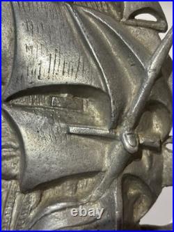 Antique 1924 AM Greenblatt Studios Cast Iron THE CONSTITUTION Ship Door Stop