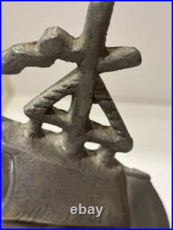 Antique 1924 AM Greenblatt Studios Cast Iron THE CONSTITUTION Ship Door Stop