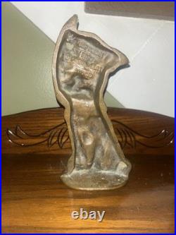Antique 1927 Greenblatt Studios Boston Ma USA Cast Iron Dog Art Statue Doorstop
