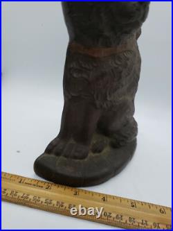 Antique 1929 cast iron angora cat kitten with bow Connecticut Foundry doorstop