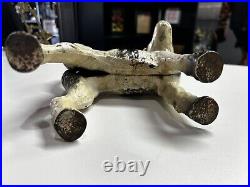 Antique 1930 Cast Iron Doorstop Full Figure Wire-Hair Fox Terrier Original Paint