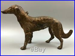 Antique 1930's Early Hubley Cast Iron Russian Wolfhound Borzoi Dog Doorstop 12