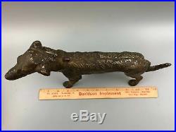Antique 1930's Early Hubley Cast Iron Russian Wolfhound Borzoi Dog Doorstop 12