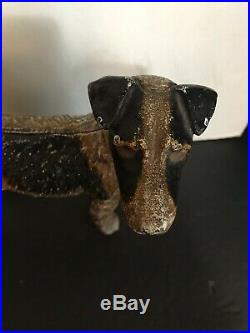 Antique 1930s HUBLEY Wire Hair Fox Terrier Airedale Dog Door Stop-RARE