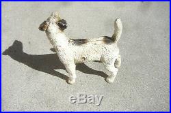 Antique 1930s Hubley Fox Terrier, Cast Iron Airdale Dog Door Stop #279 Marked