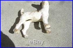 Antique 1930s Hubley Fox Terrier, Cast Iron Airdale Dog Door Stop #279 Marked