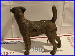 Antique 1930s Hubley Fox Terrier Cast Iron Airdale Dog Statue NEW IMAGES