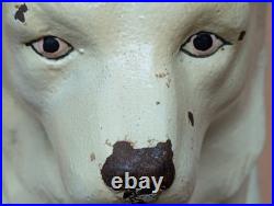 Antique 1931 Cast Iron Dog Doorstop Sitting Malamute by Dick Bros Reading PA
