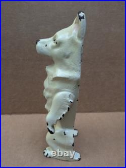 Antique 1931 Cast Iron Dog Doorstop Sitting Malamute by Dick Bros Reading PA