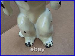 Antique 1931 Cast Iron Dog Doorstop Sitting Malamute by Dick Bros Reading PA