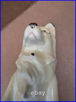 Antique 1931 Cast Iron Dog Doorstop Sitting Malamute by Dick Bros Reading PA