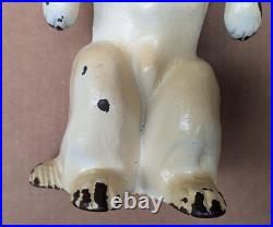 Antique 1931 Cast Iron Dog Doorstop Sitting Malamute by Dick Bros Reading PA
