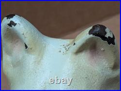 Antique 1931 Cast Iron Dog Doorstop Sitting Malamute by Dick Bros Reading PA