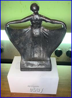 Antique 1940's Cast Iron Dancing Lady Doorstop-Art Nouveau Decor