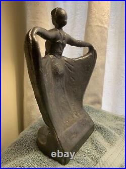 Antique 1940's Cast Iron Dancing Lady Doorstop-Art Nouveau Decor