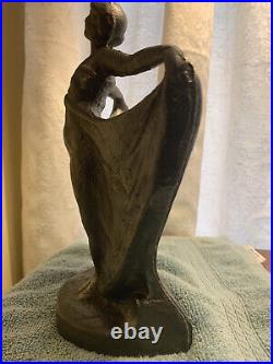 Antique 1940's Cast Iron Dancing Lady Doorstop-Art Nouveau Decor