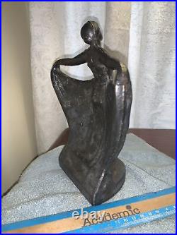 Antique 1940's Cast Iron Dancing Lady Doorstop-Art Nouveau Decor