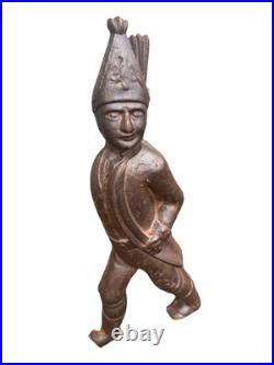 Antique 19th Century Hessian Soldier Fireplace Andirons Cast Iron