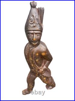 Antique 19th Century Hessian Soldier Fireplace Andirons Cast Iron