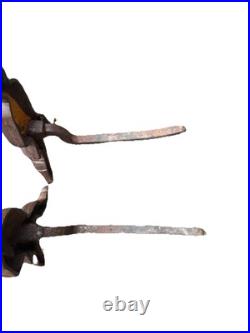 Antique 19th Century Hessian Soldier Fireplace Andirons Cast Iron