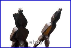 Antique 19th Century Hessian Soldier Fireplace Andirons Cast Iron