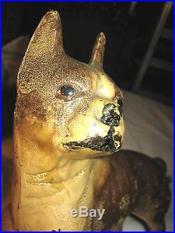 Antique # 2 Left Facing 10 Hubley Boston Terrier Cast Iron Dog Door Doorstop