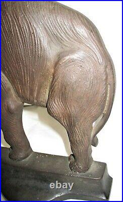 Antique # 7799 Bradley & Hubbard Ct USA Cast Iron Huge Elephant Statue Doorstop
